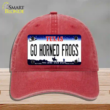 Go Horned Frogs Novelty License Plate Hat Unconstructed Cotton / Red