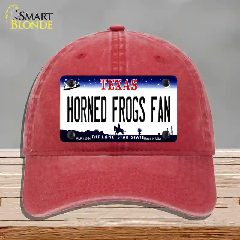 Horned Frogs Fan Novelty License Plate Hat Unconstructed Cotton / Red