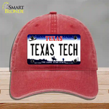 Texas Tech Novelty License Plate Hat Unconstructed Cotton / Red