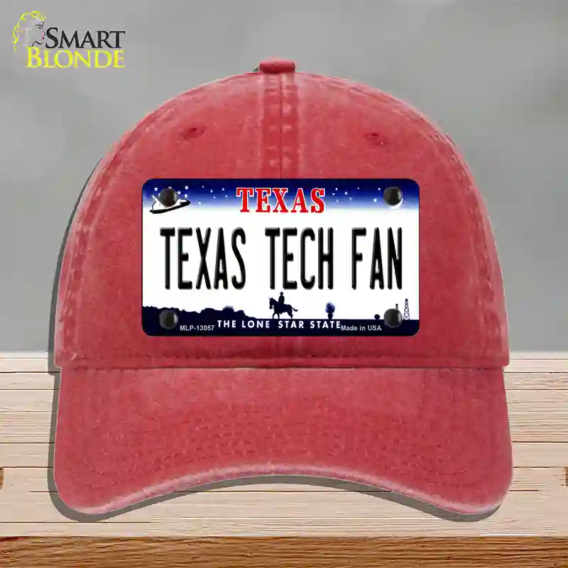 Texas Tech Fan Novelty License Plate Hat Unconstructed Cotton / Red