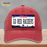 Go Red Raiders Novelty License Plate Hat Unconstructed Cotton / Red