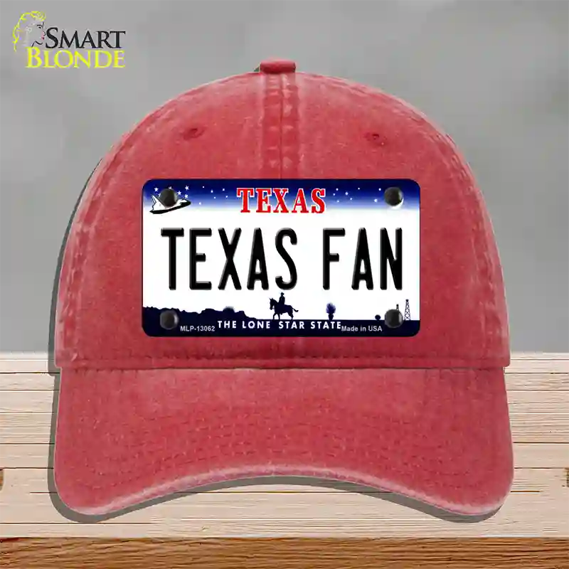 Texas Fan Novelty License Plate Hat Unconstructed Cotton / Red