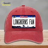 Longhorns Fan Novelty License Plate Hat Unconstructed Cotton / Red