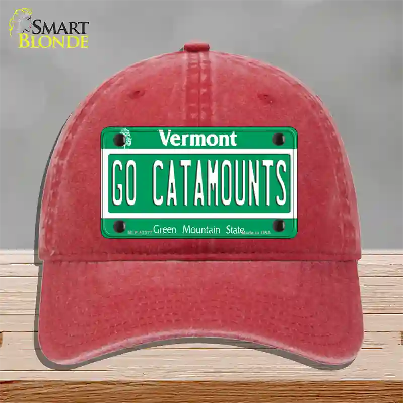 Go Catamounts Novelty License Plate Hat Unconstructed Cotton / Red