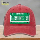 Catamounts Fan Novelty License Plate Hat Unconstructed Cotton / Red