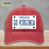 Go Virginia Novelty License Plate Hat Unconstructed Cotton / Red