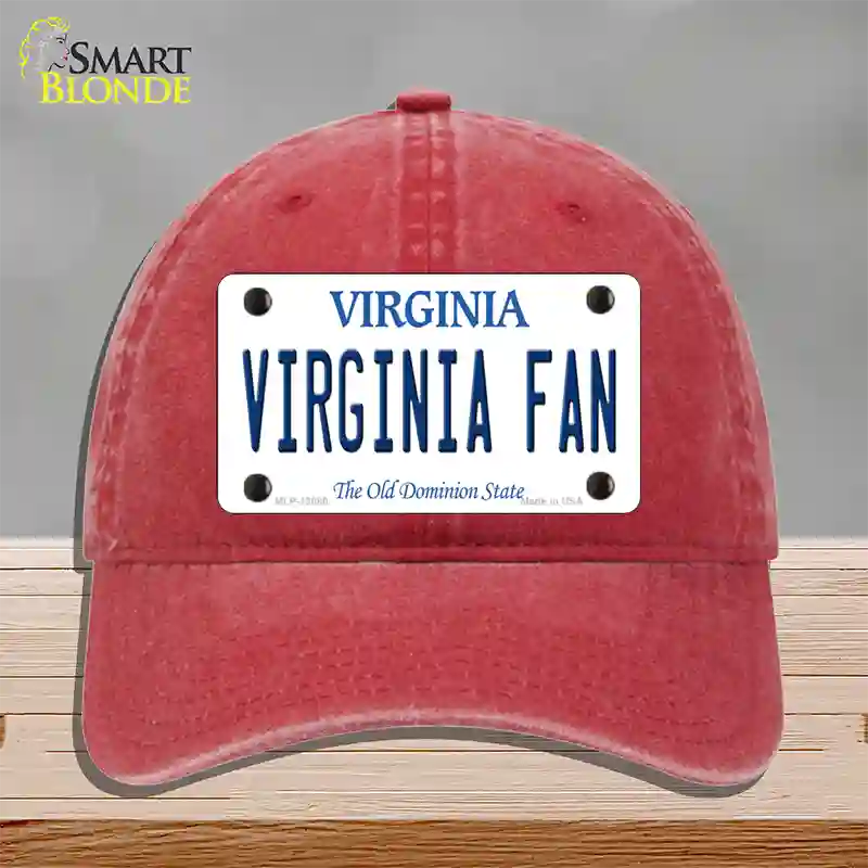 Virginia Fan Novelty License Plate Hat Unconstructed Cotton / Red