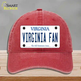 Virginia Fan Novelty License Plate Hat Unconstructed Cotton / Red