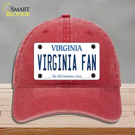 Virginia Fan Novelty License Plate Hat Unconstructed Cotton / Red