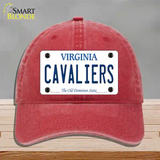 Cavaliers Novelty License Plate Hat Unconstructed Cotton / Red