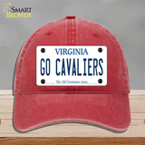 Go Cavaliers Novelty License Plate Hat Unconstructed Cotton / Red