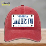 Cavaliers Fan Novelty License Plate Hat Unconstructed Cotton / Red