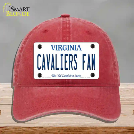 Cavaliers Fan Novelty License Plate Hat Unconstructed Cotton / Red