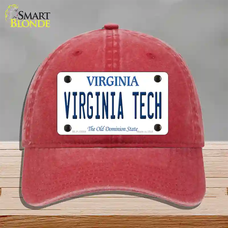 Virginia Tech Novelty License Plate Hat Unconstructed Cotton / Red