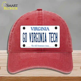 Go Virginia Tech Novelty License Plate Hat Unconstructed Cotton / Red