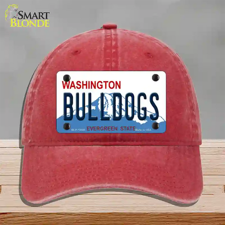 Bulldogs Washington State Novelty License Plate Hat Unconstructed Cotton / Red