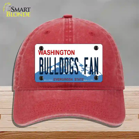 Bulldogs Fan Washington Novelty License Plate Hat Unconstructed Cotton / Red