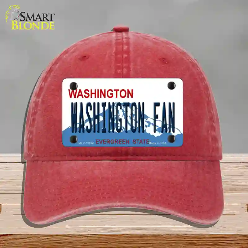 Washington Fan Novelty License Plate Hat Unconstructed Cotton / Red