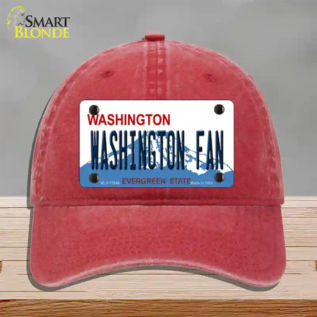 Washington Fan Novelty License Plate Hat Unconstructed Cotton / Red