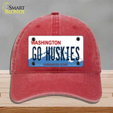 Go Huskies Novelty License Plate Hat Unconstructed Cotton / Red