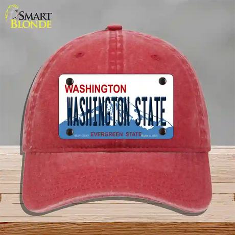 Washington State Univ Novelty License Plate Hat Unconstructed Cotton / Red