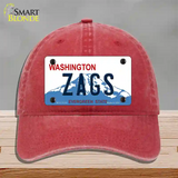 Zags Novelty License Plate Hat Unconstructed Cotton / Red