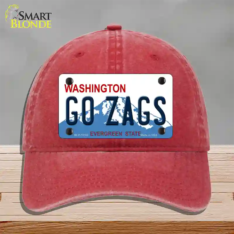 Go Zags Novelty License Plate Hat Unconstructed Cotton / Red