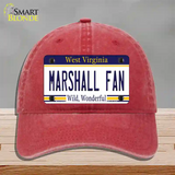 Marshall Fan Novelty License Plate Hat Unconstructed Cotton / Red