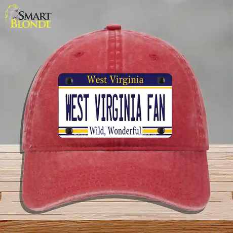 West Virginia Fan Novelty License Plate Hat Unconstructed Cotton / Red