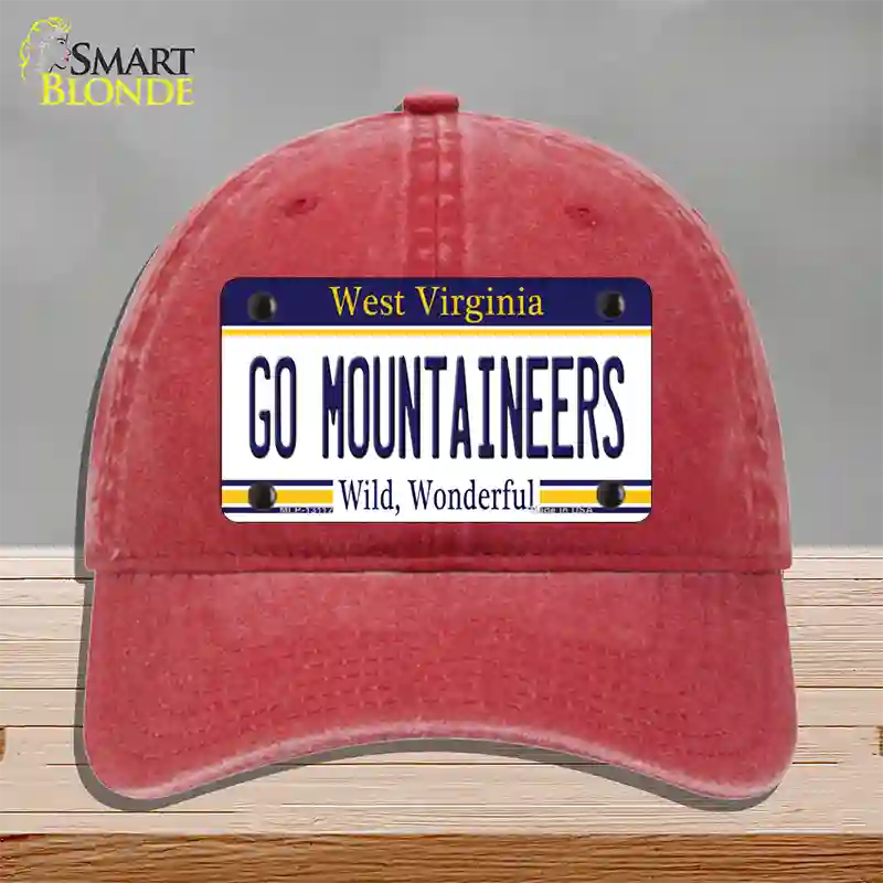 Go Mountaineers Novelty License Plate Hat Unconstructed Cotton / Red