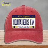 Mountaineers Fan Novelty License Plate Hat Unconstructed Cotton / Red