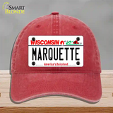 Marquette Novelty License Plate Hat Unconstructed Cotton / Red