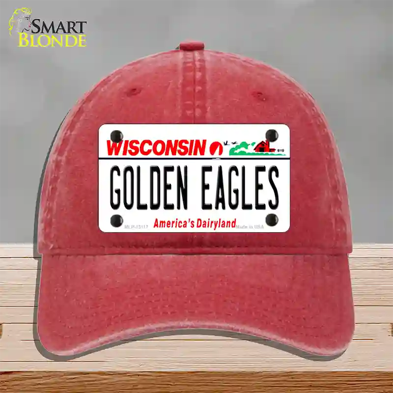 Golden Eagles Novelty License Plate Hat Unconstructed Cotton / Red