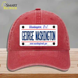 George Washington Novelty License Plate Hat Unconstructed Cotton / Red