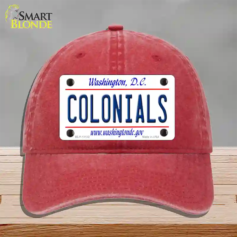 Colonials Novelty License Plate Hat Unconstructed Cotton / Red