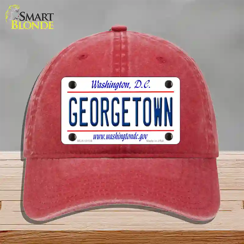 Georgetown Novelty License Plate Hat Unconstructed Cotton / Red