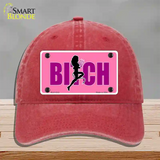 She-Devil Bitch Novelty License Plate Hat Unconstructed Cotton / Red