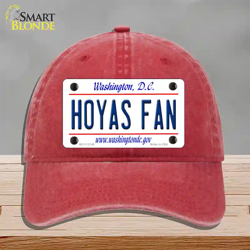 Hoyas Fan Novelty License Plate Hat Unconstructed Cotton / Red