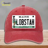 Lobstah Maine Novelty License Plate Hat Unconstructed Cotton / Red