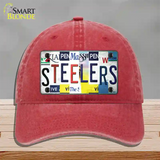 Steelers Strip Art Novelty License Plate Hat Tag Unconstructed Cotton / Red