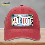 Patriots Strip Art Novelty License Plate Hat Tag Unconstructed Cotton / Red