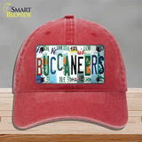 Buccaneers Strip Art Novelty License Plate Hat Tag Unconstructed Cotton / Red