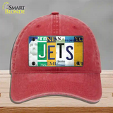 Jets Strip Art Novelty License Plate Hat Tag Unconstructed Cotton / Red