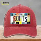 Colts Strip Art Novelty License Plate Hat Tag Unconstructed Cotton / Red