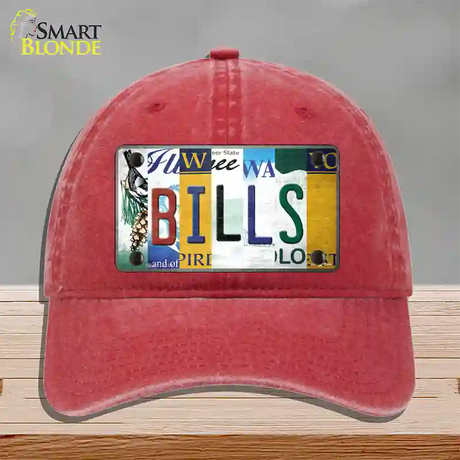 Bills Strip Art Novelty License Plate Hat Tag Unconstructed Cotton / Red