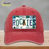 Rockies Strip Art Novelty License Plate Hat Tag Unconstructed Cotton / Red