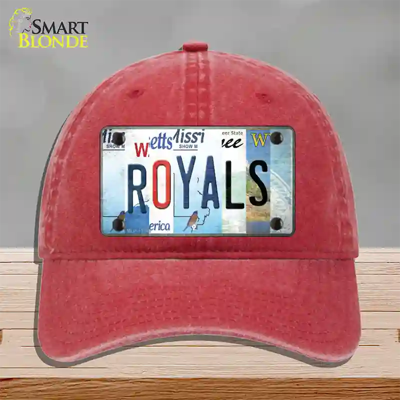 Royals Strip Art Novelty License Plate Hat Tag Unconstructed Cotton / Red