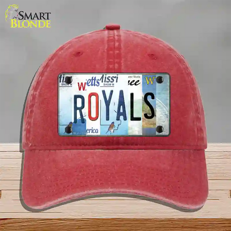 Royals Strip Art Novelty License Plate Hat Tag Unconstructed Cotton / Red