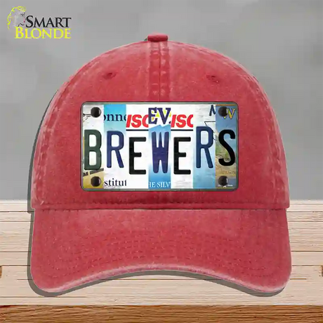 Brewers Strip Art Novelty License Plate Hat Tag Unconstructed Cotton / Red