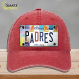 Padres Strip Art Novelty License Plate Hat Tag Unconstructed Cotton / Red